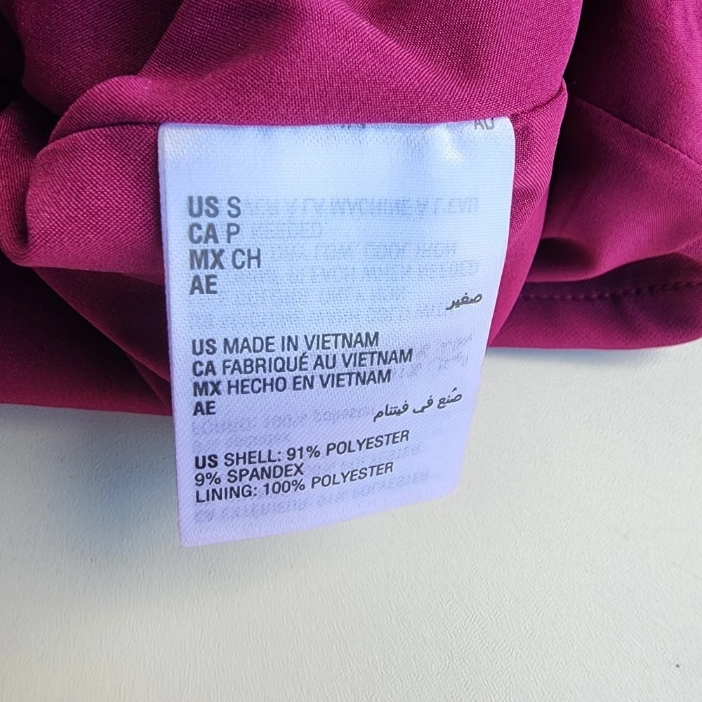INC International Concepts Magenta Pink Blazer Women Gold Button 3/4 Sleeve S